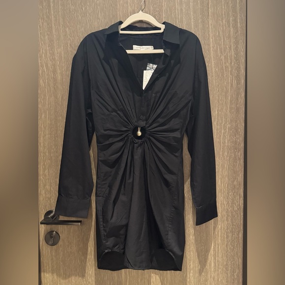 Christopher Esber Pierced Shirt Dress In Black - Picture 2 of 8